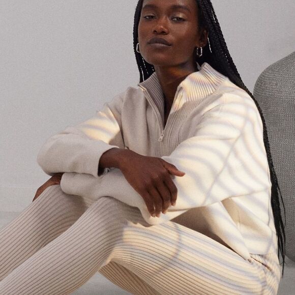 Lunya Cozy Cotton Silk Zip Pullover - Picture 5 of 12